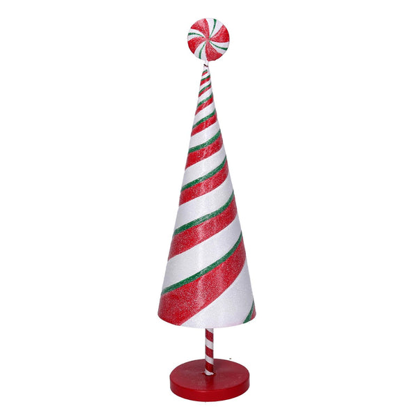 sconto Arbre en métal bonbon spirale rouge 12,8x12xh46 cm