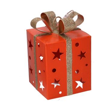 sconto Coffret cadeau en métal orange 20x12xh12 cm