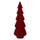 Sapin en bois et velours rouge Ø9xh25 cm