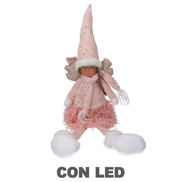 sconto Angelo led tessuto rosa cm 15x12xh65