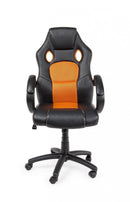 Sedia Poltrona da Gaming in Rete ed Similpelle Racing Nera-Arancio-2