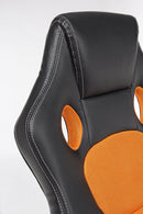 Sedia Poltrona da Gaming in Rete ed Similpelle Racing Nera-Arancio-6