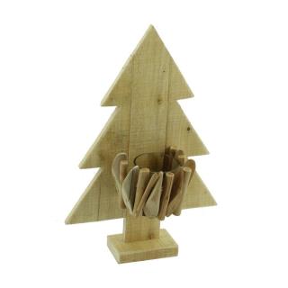 Portacandele legno albero 1p cm 25x7,5xh38 acquista