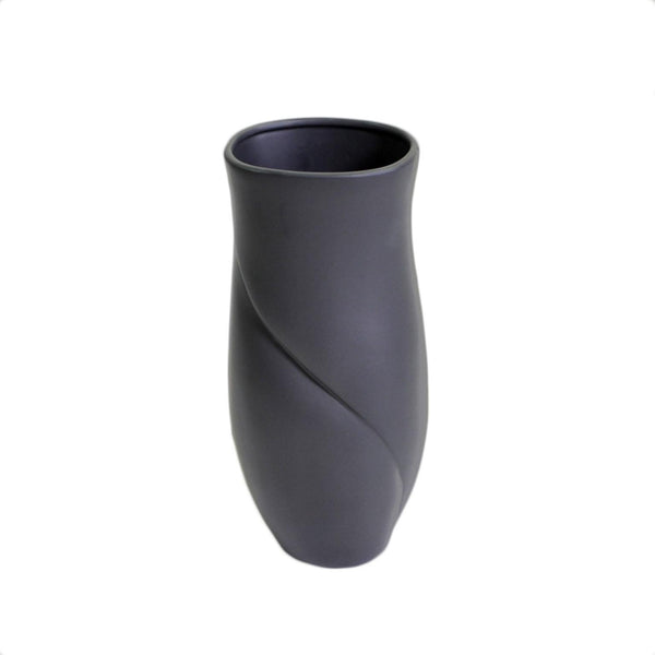 Vase céramique pétale noir mat 17x16xh36.5 cm acquista