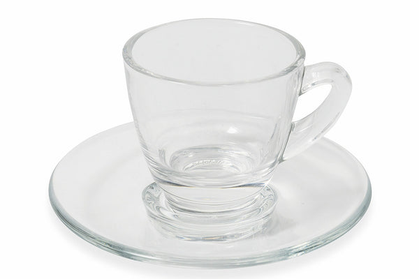 prezzo Ensemble de 6 tasses à café en verre avec soucoupe 57 ml VdE Tivoli 1996 Verre