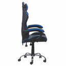 Sedia da Gaming 61x56x123 cm in Similpelle Nera e Blu-3