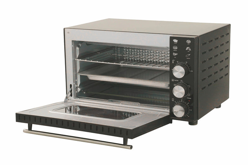 Forno Elettrico Ventilato 38 Litri 1800W con Vetro Kooper Great Stone Nero-2