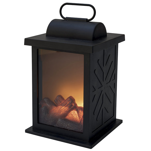 Lanterne Déco 12x12x16,5 cm Effet Flamme Noire acquista