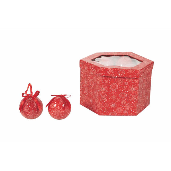 Set de 14 Boules de Noël Polyfoam Ø7,5 cm avec Boîte Flocon Rouge acquista