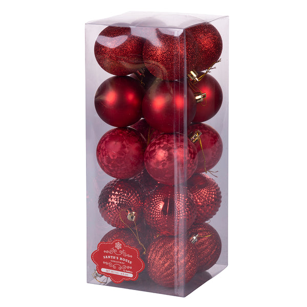 acquista Lot de 20 Boules de Noël Ø6 cm en Plastique Rouge