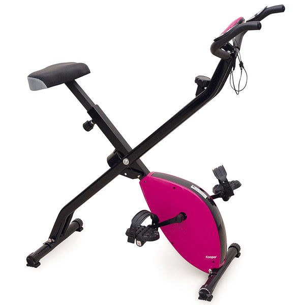 online Vélo d'appartement magnétique pliable avec écran Kooper noir et fuchsia