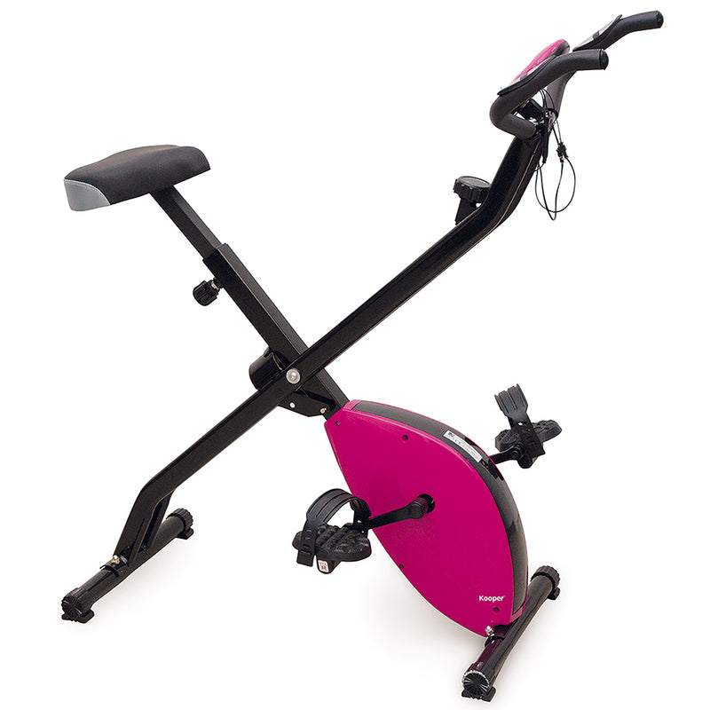 Cyclette Magnetica Pieghevole con Display Kooper  Nero e Fucsia-1