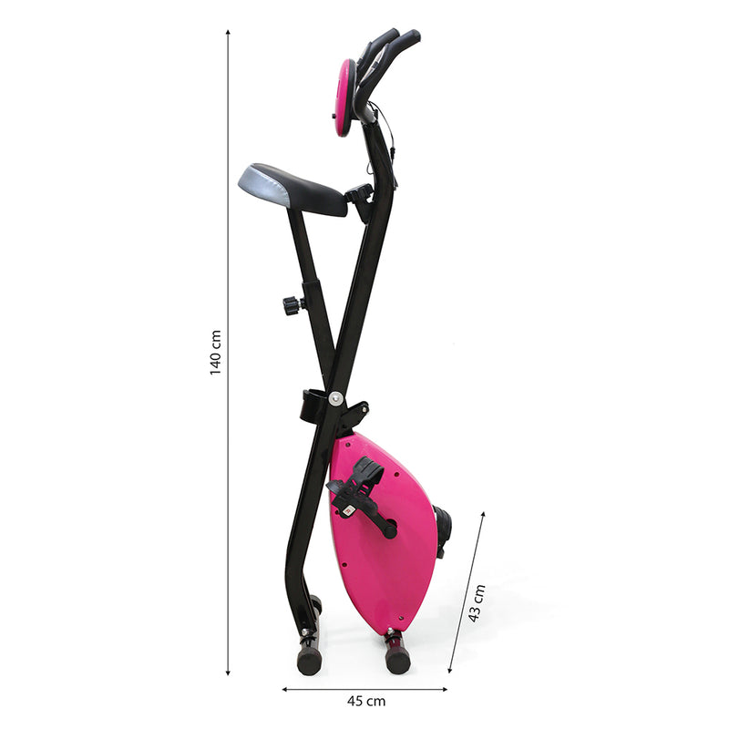 Cyclette Magnetica Pieghevole con Display Kooper  Nero e Fucsia-9