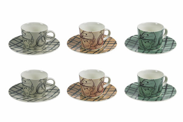 sconto Set de 6 Tasses à Café avec Soucoupe 90 ml en Porcelaine VdE Tivoli 1996 Etoile