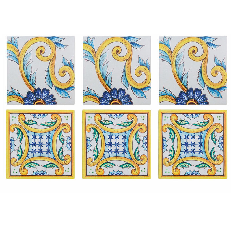 Set 4 Sottobicchieri 10x10x0,5 cm in Ceramica VdE Tivoli 1996