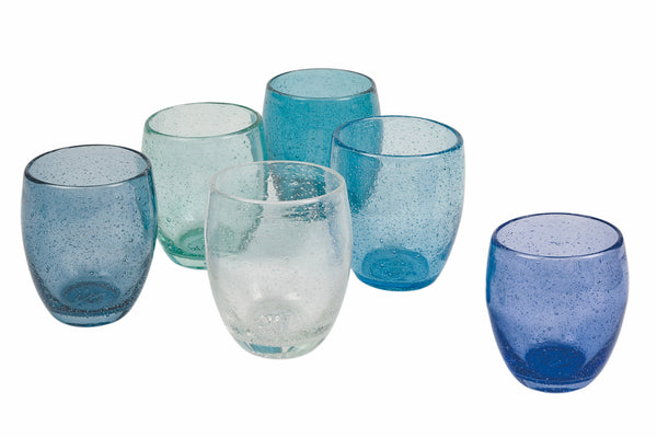 Coffret de 6 Verres à Eau en Pâte de Verre Soufflé 300 ml VdE Tivoli 1996 Acapulco Marea sconto