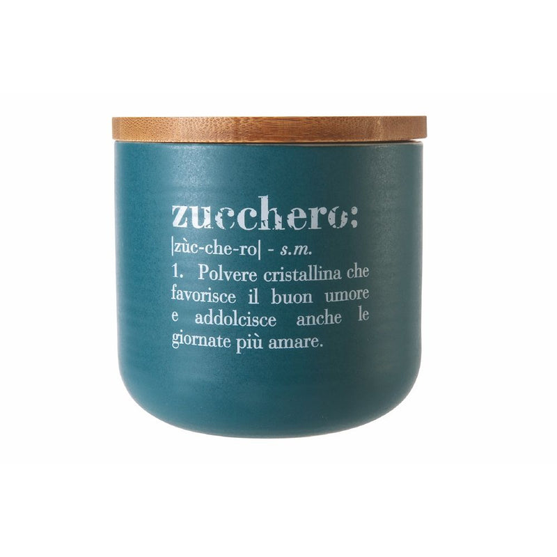 Barattolo Zucchero Double Face 500 ml in New Bone China Villa D’este Home Tivoli Verde Petrolio-4