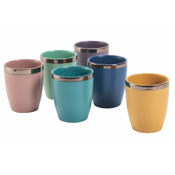 online Set 6 Verres à Eau Naima Glam en Grès Villa d'Este Home Tivoli 6 Couleurs Différentes