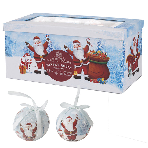 Set de 14 Boules de Noël Ø7,5 cm en Polyfoam avec Boîte Père Noël et Sac Cadeau sconto