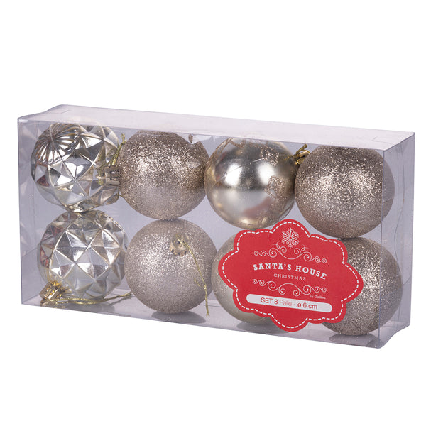 Set de 8 Boules de Noël Ø6 cm en Plastique Doré prezzo