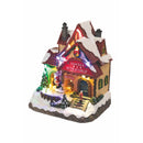 Casa di Babbo Natale Carillon 19x14x21,5 cm in Plastica con Luci-1