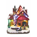 Casa di Babbo Natale Carillon 19x14x21,5 cm in Plastica con Luci-2