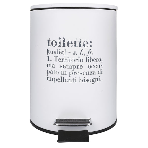 sconto Poubelle "Toilette" 3 litres Ø17x23,5 cm en plastique VdE Tivoli 1996 Blanc