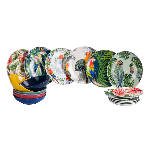 online VdE Tivoli 1996 Service De Table En Porcelaine Perroquet Jungle 18 Pièces