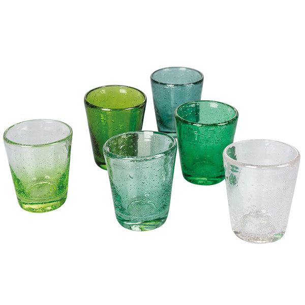 Ensemble de 6 verres à eau Cancun Greenery en verre vert Villa d'Este Home Tivoli sconto