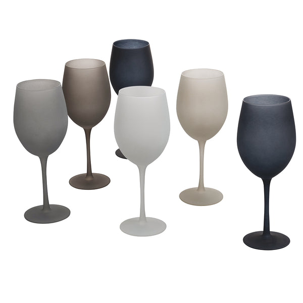 Ensemble de 6 Gobelets Effet Glace Pierres Happy Hour en Verre Gris Villa d'Este Home Tivoli acquista