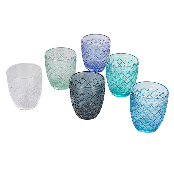 Lot de 6 verres à eau Castle Ocean en verre bleu Villa d'Este Home Tivoli prezzo