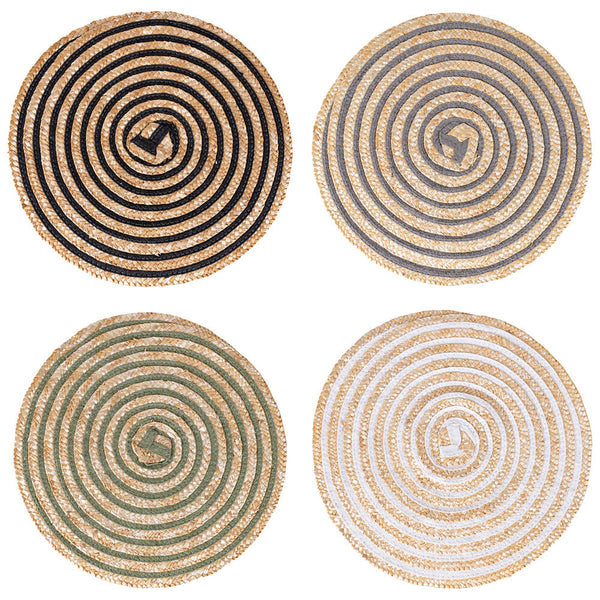 Lot de 4 sets de table Ø38 cm en paille et papier VdE Tivoli 1996 Spirale prezzo