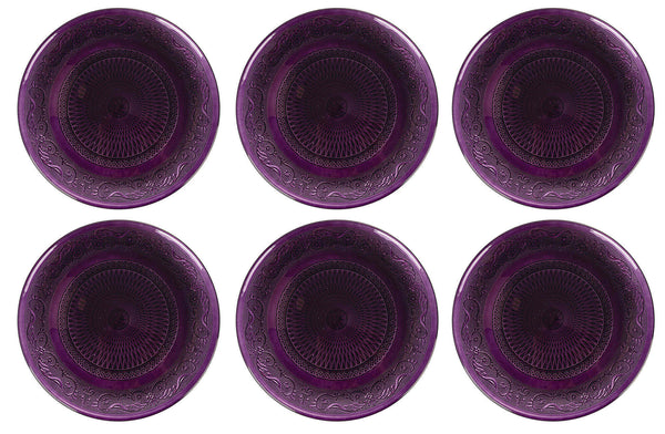 Set de 6 assiettes plates Ø25x2 cm en verre VdE Tivoli 1996 Violet Impérial acquista