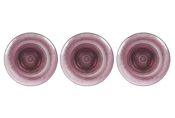 Set de 3 assiettes plates Ø29x2,5 cm en verre VdE Tivoli 1996 Imperial Pink online