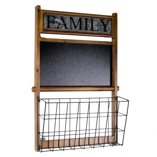 acquista Porte-lettres en bois 1 place avec ardoise familiale cm 45x14,5xh66,5