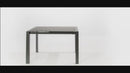 Table Extensible 122/182x80x76 cm en Métal avec Plateau en Verre Blanc