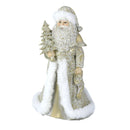 Babbo natale in resina bianco oro cm 16,5x14xh23-1