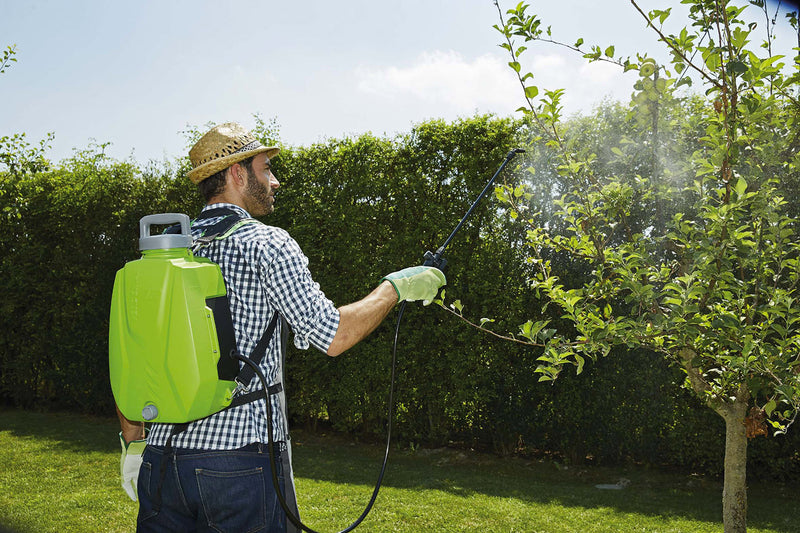 Pompa Irroratrice a Zaino a Batteria da Giardino 8 Litri Rama Futura Verde-4