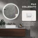 Specchio da Bagno Ø70x3 cm con LED 3 Colori Regolabili in Metallo e Vetro-8