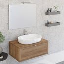 Mobile Bagno Sospeso 80 cm Lavabo e Specchio Bonussi Orione Rovere Farnia-2