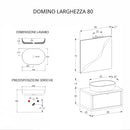 Mobile Bagno Sospeso 80 cm Lavabo e Specchio Bonussi Orione Rovere Farnia-4