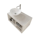 Mobile Bagno Sospeso 80 cm Lavabo e Specchio Bonussi Orione Grigio Effetto Cemento-4