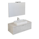 Mobile Bagno Sospeso 110 cm Lavabo e Specchio Bonussi Orione Grigio Effetto Cemento-1