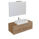 Mobile Bagno Sospeso 110 cm Lavabo e Specchio Bonussi Orione Rovere Farnia-1