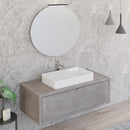 Mobile Bagno Sospeso 110 cm Lavabo e Specchio Bonussi Orione Grigio Effetto Cemento-2