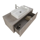 Mobile Bagno Sospeso 110 cm Lavabo e Specchio Bonussi Orione Grigio Effetto Cemento-3