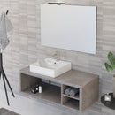 Mobile Bagno Sospeso 110 cm Lavabo e Specchio Bonussi Orione Grigio Effetto Cemento-2