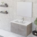 Mobile Bagno Sospeso 80 cm Lavabo e Specchio Bonussi Fenice Grigio-2