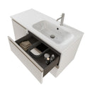 Mobile Bagno Sospeso 100 cm Lavabo e Specchio Bonussi Fenice Bianco Opaco-3