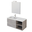 Mobile Bagno Sospeso 100 cm Lavabo e Specchio Bonussi Fenice Grigio-1